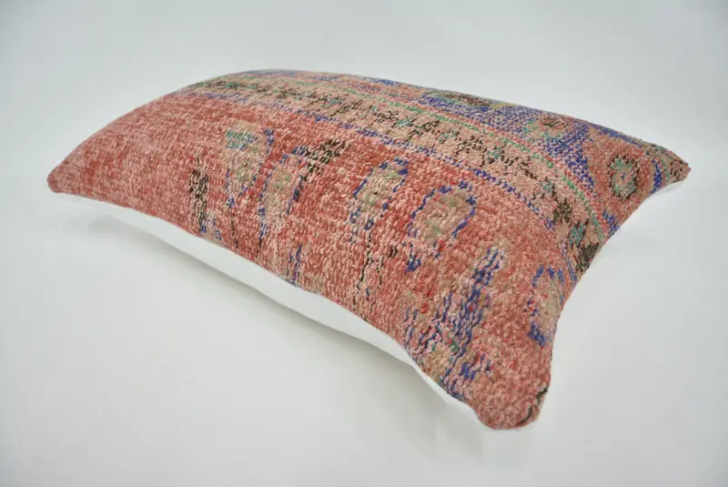 Interior Designer Pillow, Sofa Cushion Cover, Vintage Kilim Throw Pillow, 16x24 Red Cushion, Vintage Kilim Pillow, Cushion - 6