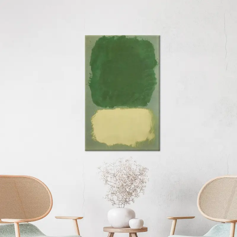 エレガントなグリーンモダンミニマルプリントキャンバスアート