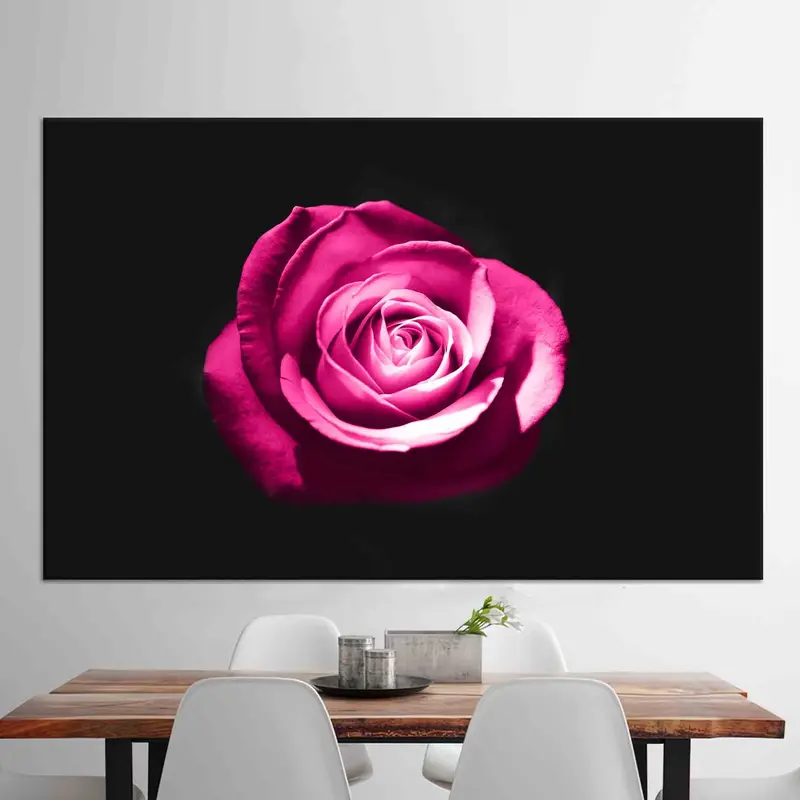 エレガントなピンクのバラのキャンバスプリント: 現代のバラ愛好家へのギフト