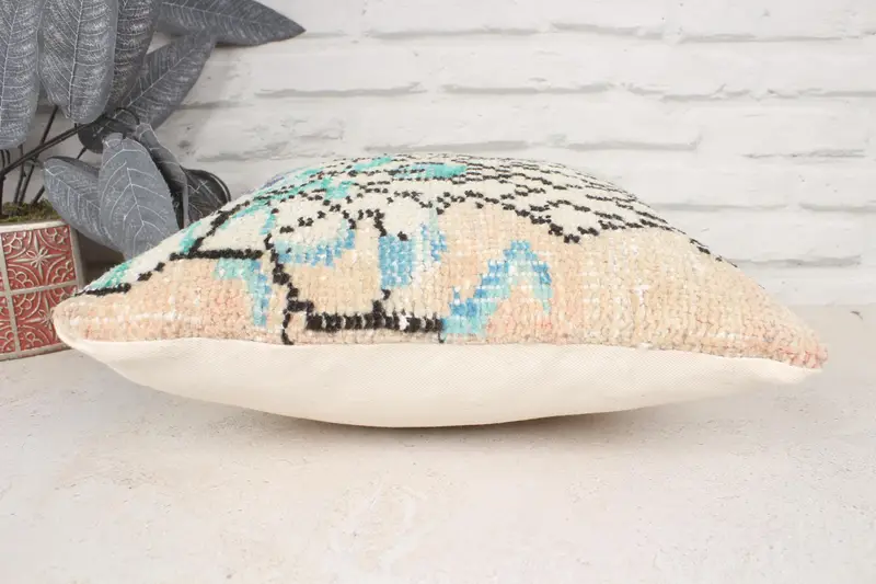14x14 Beige Pillow Case, Throw Kilim Pillow, Pillow Cover, Accent Pillow Cover, Home Decor Pillow, Accent Throw Pillow Sham, Turkish Pillow - 5