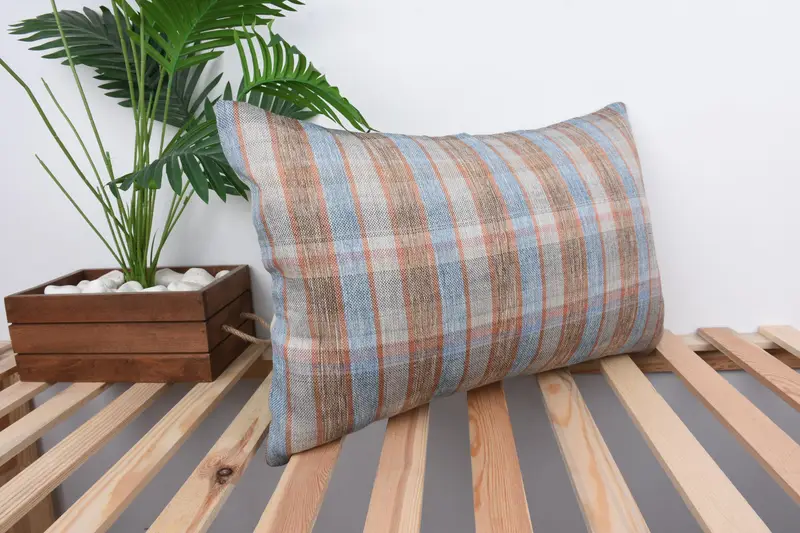 Handmade Kilim Cushion, Gift Pillow, Turkish Pillow, Couch Cushion Case, Kilim Rug Pillow, Pillow Cover, 16x24 Blue Pillow Cover, Chair Cushion Case - 4