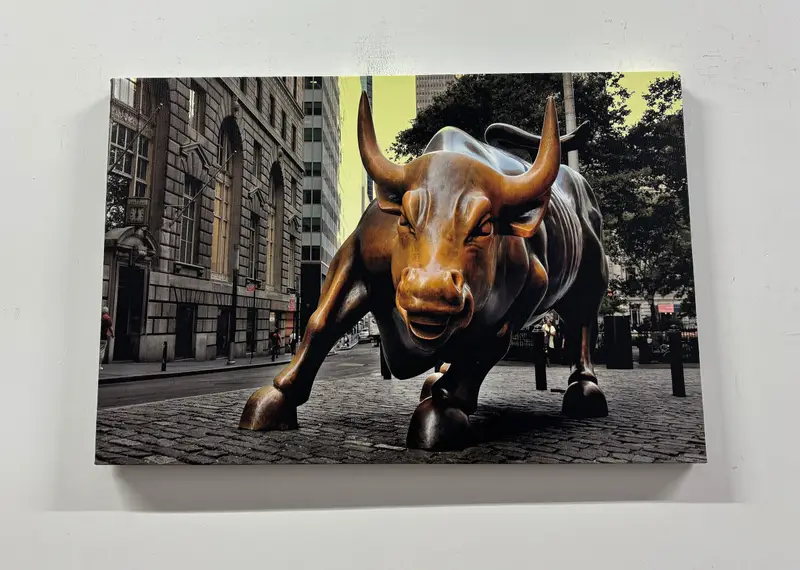 Boğa tuval, şarj boğa heykeli, Wall Street sanatı, boğa duvar sanatı, boğa dekoru, motivasyon hediyesi, New York boğa, boğa baskısı, yatak odası tuval - 7