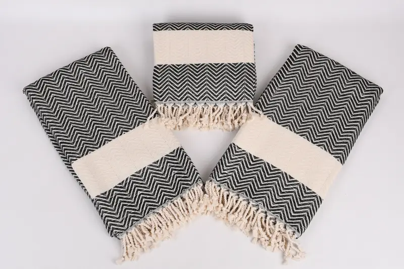 Quick-dry towel, Monogram Beach Towel, 70x40 Cotton Zig zag Towel, Turkish bath towel, Bridesmaid Gifts Personalized, Oversized Beach Towel - 6