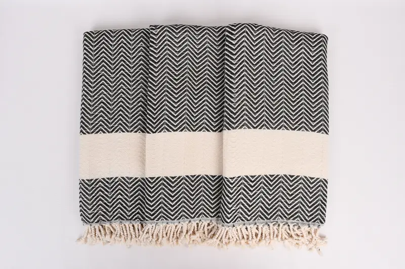 Quick-dry towel, Monogram Beach Towel, 70x40 Cotton Zig zag Towel, Turkish bath towel, Bridesmaid Gifts Personalized, Oversized Beach Towel - 7