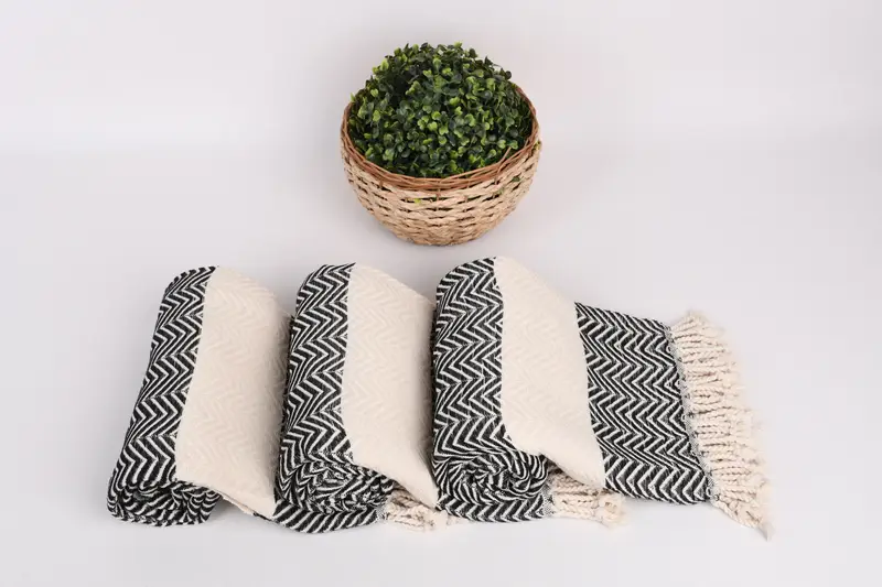 Quick-dry towel, Monogram Beach Towel, 70x40 Cotton Zig zag Towel, Turkish bath towel, Bridesmaid Gifts Personalized, Oversized Beach Towel - 8