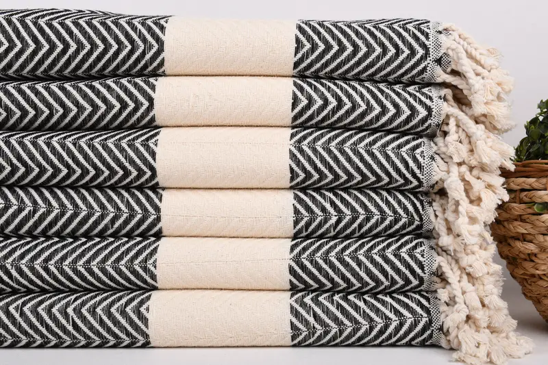 Quick-dry towel, Monogram Beach Towel, 70x40 Cotton Zig zag Towel, Turkish bath towel, Bridesmaid Gifts Personalized, Oversized Beach Towel - 2