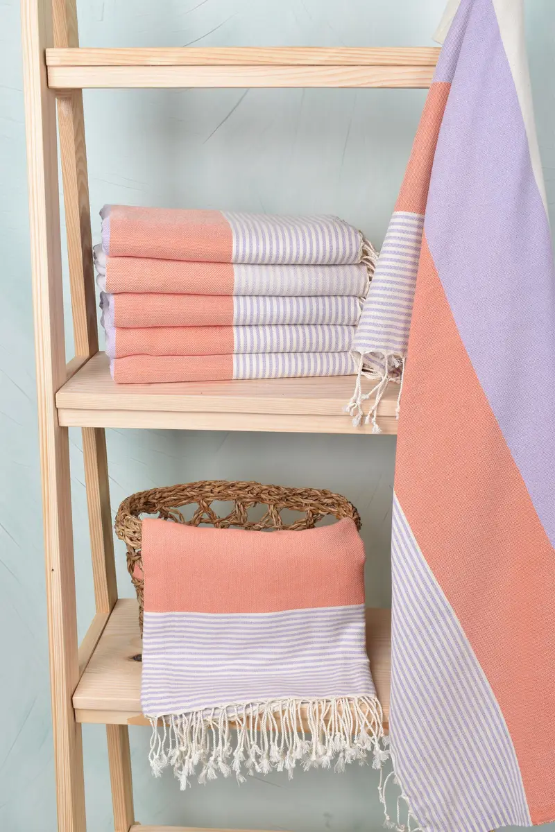 Engagement Gift, Bachelor Bachelorette Party Favors, Family Gift Basket, Large Turkish Towel, Bachelorette Party Gift, 68x40 Cotton Striped Towel - 3