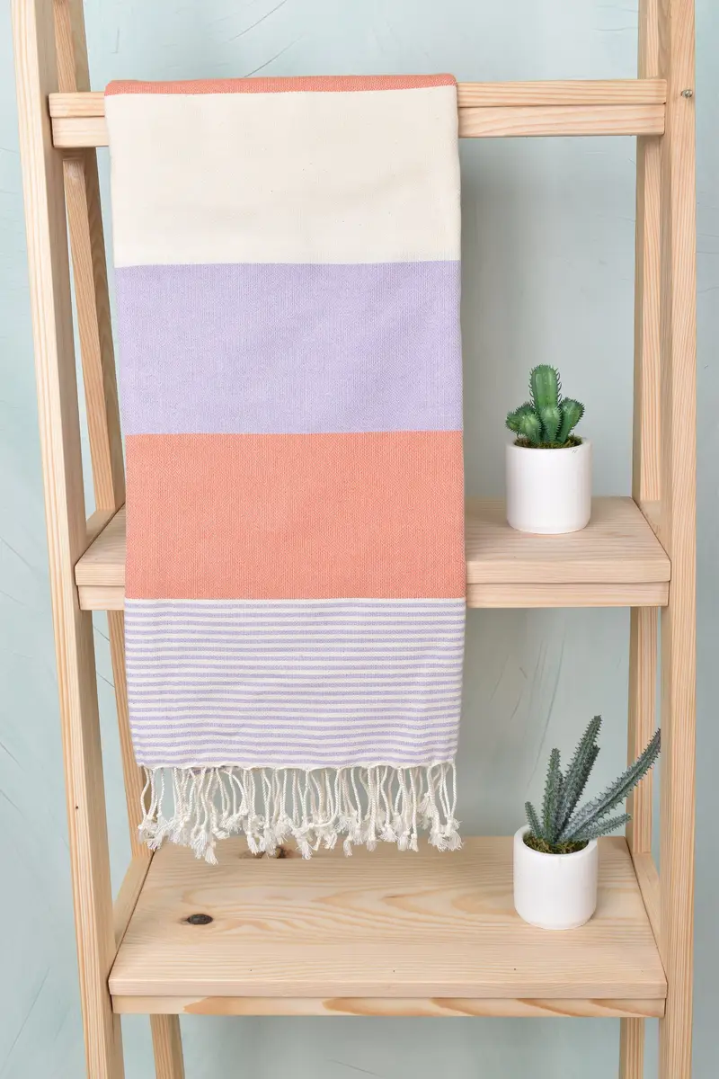 Engagement Gift, Bachelor Bachelorette Party Favors, Family Gift Basket, Large Turkish Towel, Bachelorette Party Gift, 68x40 Cotton Striped Towel - 8