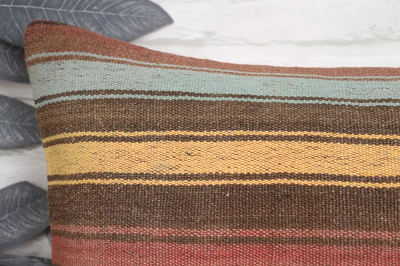 16x24 Yellow Cushion Case, Home Decor Pillow, Pillow Case, Turkish Kilim Pillow, Authentic Pillow Sham, Ethnical Kilim Rug Pillow - 2