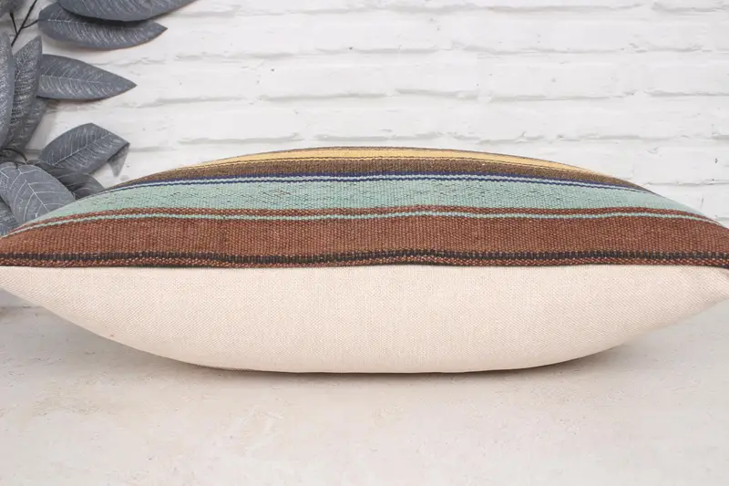 16x24 Yellow Cushion Case, Home Decor Pillow, Pillow Case, Turkish Kilim Pillow, Authentic Pillow Sham, Ethnical Kilim Rug Pillow - 5