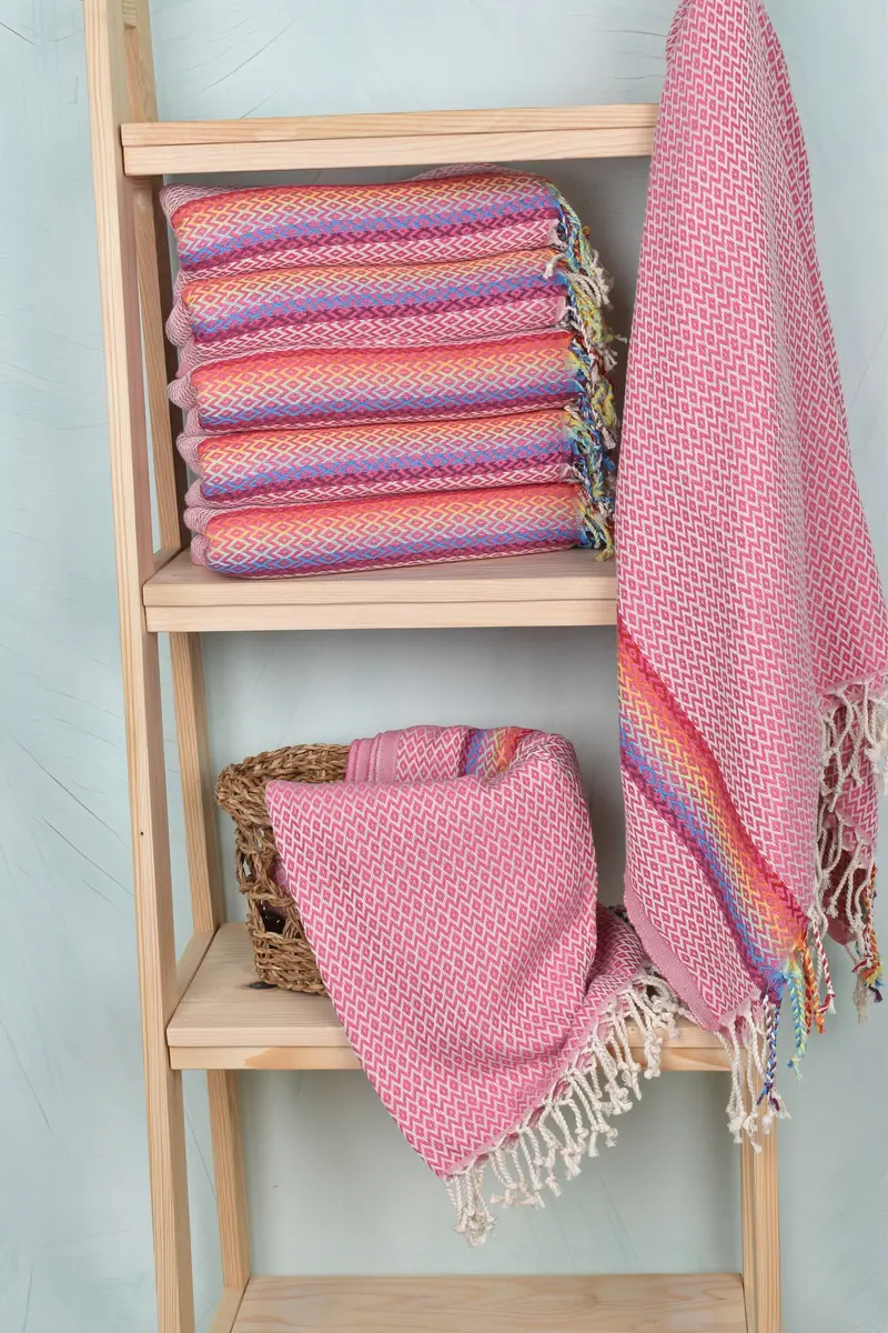 Handwoven Turkish Towel, Quick-dry towel, Bachelorette Party Gifts, 70x40 Cotton Diamond Towel, Peshtemal Towel, Merry Christmas Gifts, Spa Towel - 4