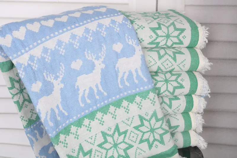 Custom Towel, Custom Wedding Towel, Bridesmaid Gifts, Welcome Wedding Gift, 76x38 Cotton Deer Patterned Towel, Quick-Dry Beach Towel - 2