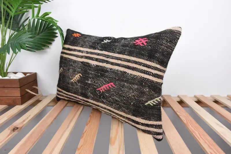 Pillow Cover, Pillow for Sofa, Cozy Throw Cushion, 16x24 Brown Cushion, Personalized Gift Pillow Cushion Cover, Antique Pillows, Turkish Pillow - 5