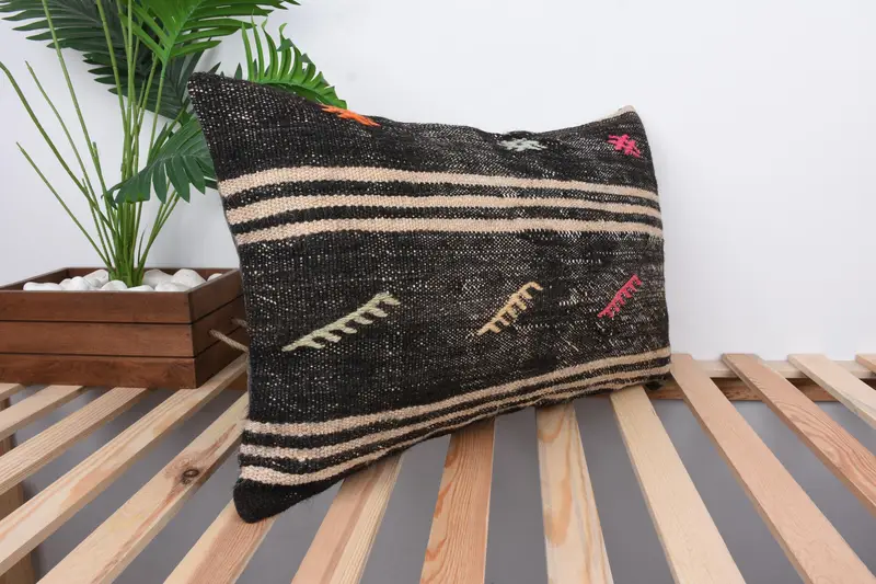 Pillow Cover, Pillow for Sofa, Cozy Throw Cushion, 16x24 Brown Cushion, Personalized Gift Pillow Cushion Cover, Antique Pillows, Turkish Pillow - 4