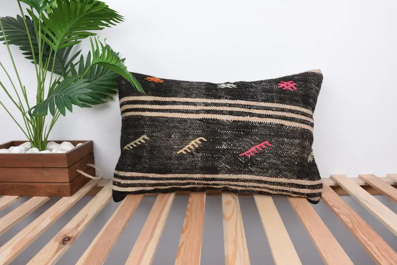 Pillow Cover, Pillow for Sofa, Cozy Throw Cushion, 16x24 Brown Cushion, Personalized Gift Pillow Cushion Cover, Antique Pillows, Turkish Pillow - 1