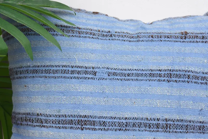 12x12 Blue Pillow, Anatolian Pillow Case, Home Decor Pillow, Turkish Kilim Pillow, Cushion, Patio Pillow, Cotton Pillow Cover, Antique Pillows - 2