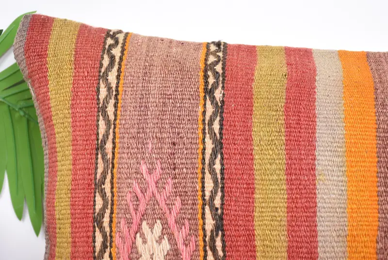 12x24 Red Cushion, Interior Designer Pillow, Luxury Pillow Sham, Ethnical Kilim Rug Pillow, Sofa Bolster Cushion, Turkish Kilim Pillow, Pillow - 2