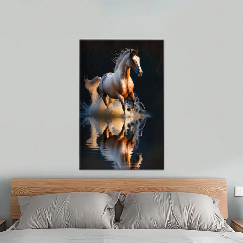 Çiftlik Evi ve Mağara Dekoru için Zarif At Temalı Kanvas