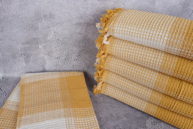 Woven Throw Blanket, Wedding Gift For Bride, Custom Blanket, 92x88 Cotton Striped Towel, Customized Turkish Blanket, Bridesmaid Gifts, Organic Throw - 2