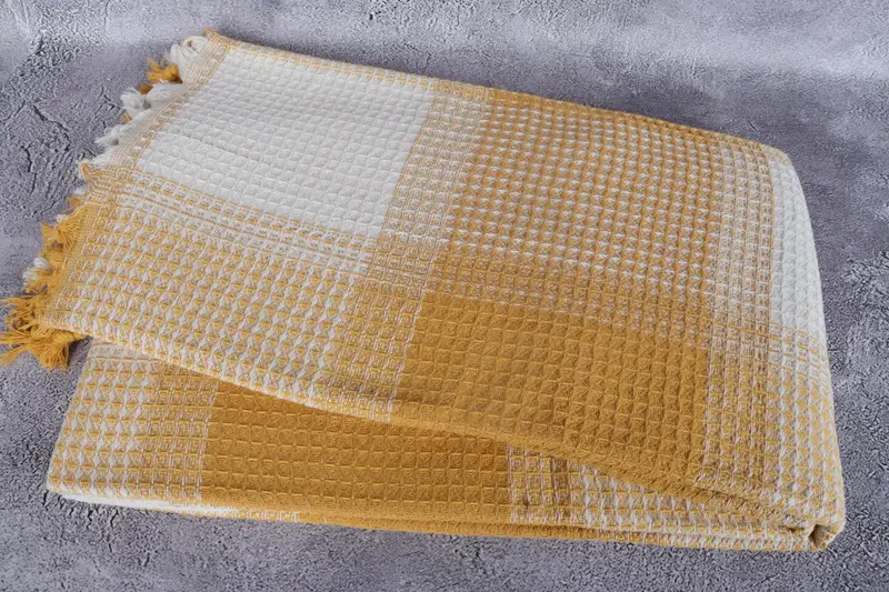Woven Throw Blanket, Wedding Gift For Bride, Custom Blanket, 92x88 Cotton Striped Towel, Customized Turkish Blanket, Bridesmaid Gifts, Organic Throw - 6