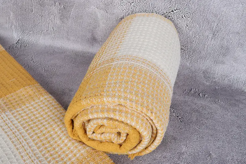 Woven Throw Blanket, Wedding Gift For Bride, Custom Blanket, 92x88 Cotton Striped Towel, Customized Turkish Blanket, Bridesmaid Gifts, Organic Throw - 8