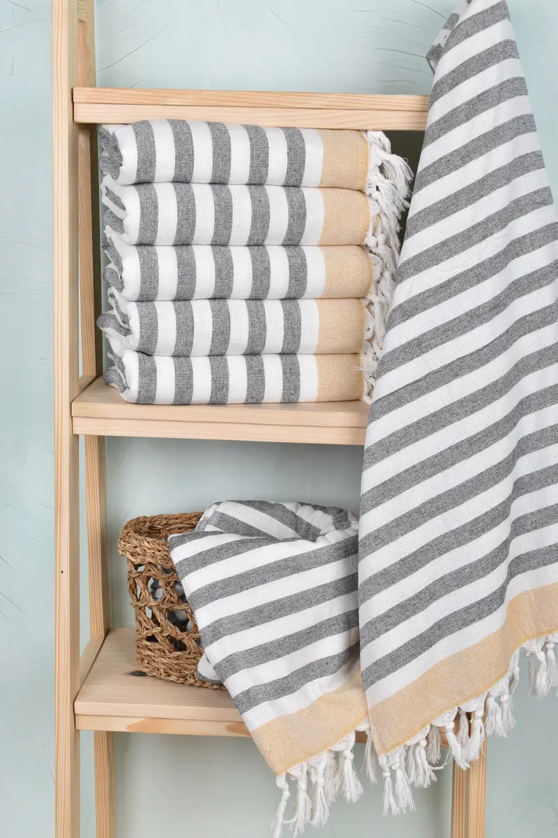 Wedding Gift, Bachelorette Party Items, Bride Gift, Bachelor Bachelorette Party Favors, Personalized Gifts, 68x40 Cotton Striped Terry Towel - 3