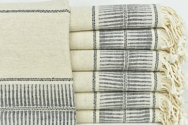 70x40 Linen Striped Towel, House Warming Gift, Monogram Beach Towel, Personalized Beach Towel, Bath towel, Sand-free peshtemal towel for the beach - 1