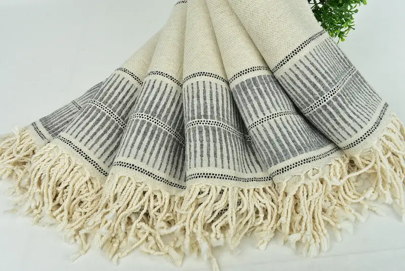 70x40 Linen Striped Towel, House Warming Gift, Monogram Beach Towel, Personalized Beach Towel, Bath towel, Sand-free peshtemal towel for the beach - 4