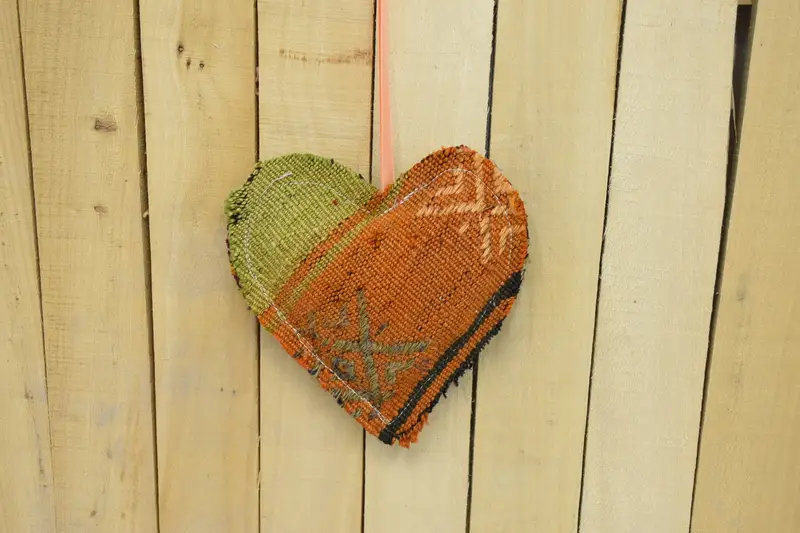 Bohemian Round Coasters, 8"x8" Orange and Green Coasters