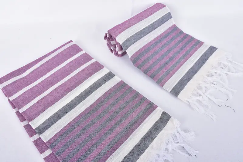 Bath towel, Beach Size Towel, Large Turkish Towel, Gifts For Him, Turkish fouta towel for outdoor use, 68x40 Cotton Striped Towel, Handmade Gift - 7