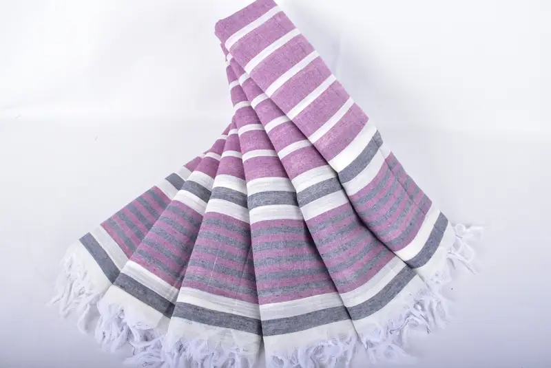 Bath towel, Beach Size Towel, Large Turkish Towel, Gifts For Him, Turkish fouta towel for outdoor use, 68x40 Cotton Striped Towel, Handmade Gift - 4