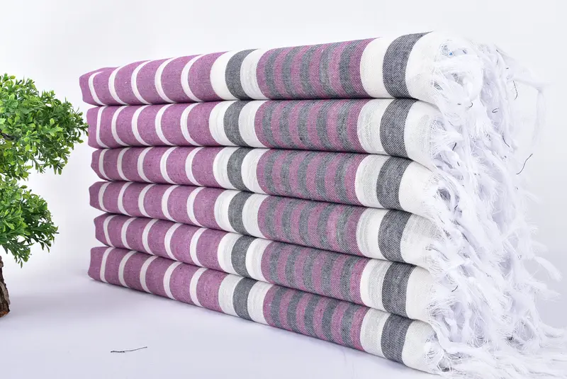 Bath towel, Beach Size Towel, Large Turkish Towel, Gifts For Him, Turkish fouta towel for outdoor use, 68x40 Cotton Striped Towel, Handmade Gift - 3
