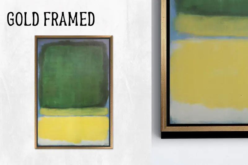 モダンボヘミアン抽象キャンバス: グリーン、イエロー、ラグジュアリーアートプリント