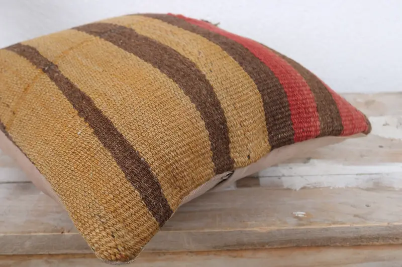 Decorative Cushion Case, Handmade Kilim Cushion, Kilim Pillow, Gift Pillow, Cushion Cover, 12x12 Red Cushion Case, Vintage Kilim Pillow Pillow Cover - 6