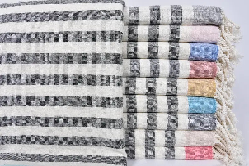 Guest Towel, Employee Gifts, Custom Wedding Gifts, Personalized Turkish Towel, Beach Towel Bulk, 68x40 Cotton Striped Terry Towel, Gifts For Him - 1