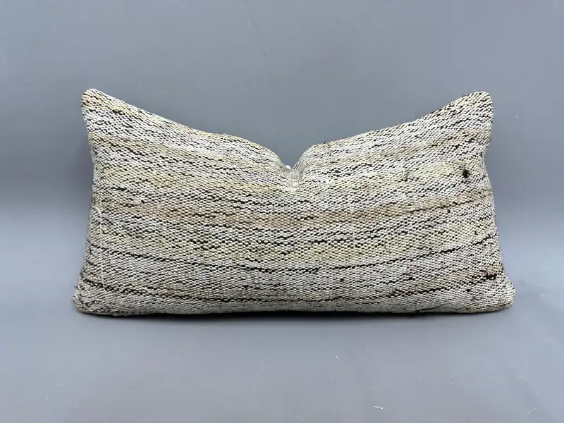 Kilim turco tejido a mano, funda de almohada étnica 12x24, almohada de lanzamiento