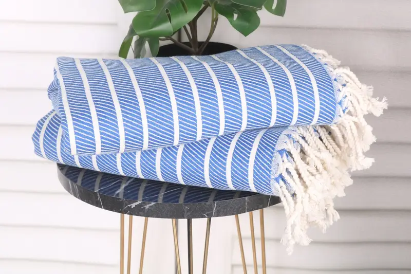 Monogram Beach Towel, Guest Towel, Boyfriend Christmas Gift, Bachelorette Party Gifts, 70x40 Bamboo Striped Towel, Turkish hand towel, Holiday Towel - 3