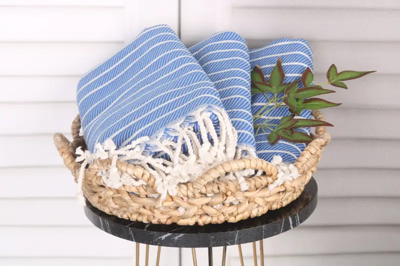 Monogram Beach Towel, Guest Towel, Boyfriend Christmas Gift, Bachelorette Party Gifts, 70x40 Bamboo Striped Towel, Turkish hand towel, Holiday Towel - 5
