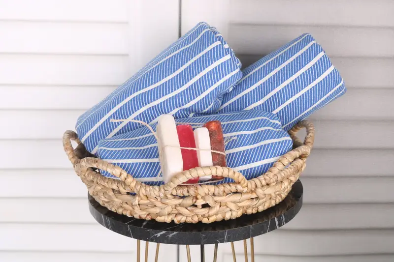 Monogram Beach Towel, Guest Towel, Boyfriend Christmas Gift, Bachelorette Party Gifts, 70x40 Bamboo Striped Towel, Turkish hand towel, Holiday Towel - 4