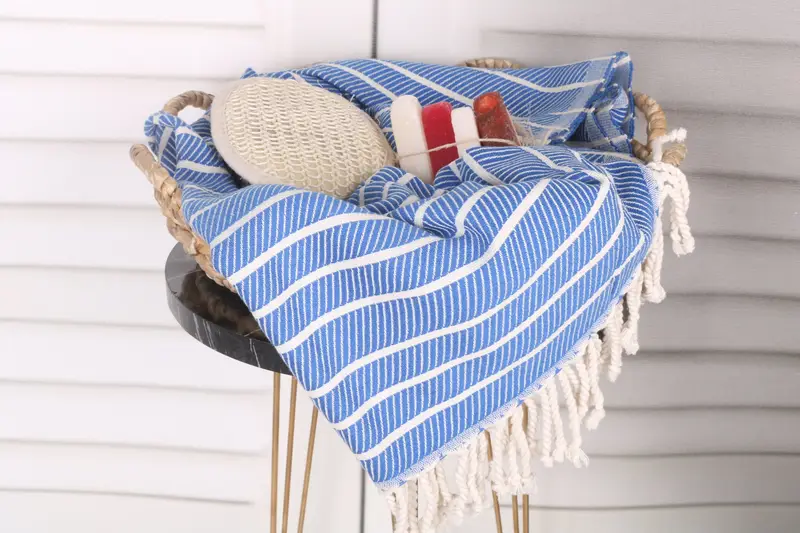 Monogram Beach Towel, Guest Towel, Boyfriend Christmas Gift, Bachelorette Party Gifts, 70x40 Bamboo Striped Towel, Turkish hand towel, Holiday Towel - 2