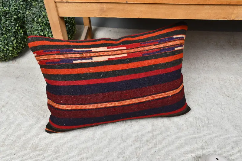 Turkish Pillow, Home Decor Pillow, Lounge Throw Pillow Sham, Authentic Pillow Sham, Pillow Cover, Boho Pillow, 16x24 Red Pillow Cover - 7