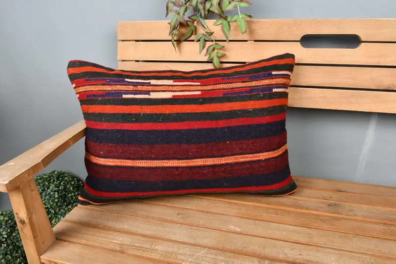 Turkish Pillow, Home Decor Pillow, Lounge Throw Pillow Sham, Authentic Pillow Sham, Pillow Cover, Boho Pillow, 16x24 Red Pillow Cover - 1