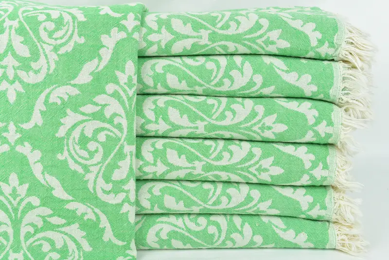 Handwoven organic Turkish towel for spa, Bridesmaid Gifts, 68x36 Cotton Baroque Towel, Sand-free towel, Bathroom Towel, Monogrammed Beach Towel - 1