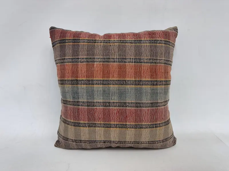 24x24 Red Pillow, Kilim Pillow, Seat Pillow Sham, Rustic Pillow, Sofa Cushion, Vintage Kilim Pillow, Pillow, Turkish Pillow - 1