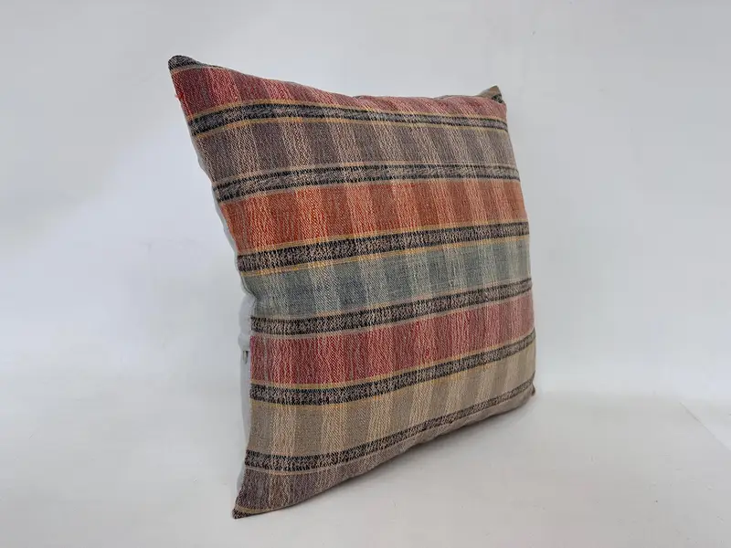 24x24 Red Pillow, Kilim Pillow, Seat Pillow Sham, Rustic Pillow, Sofa Cushion, Vintage Kilim Pillow, Pillow, Turkish Pillow - 3