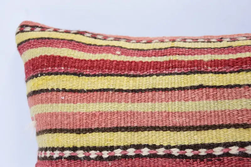 Pillow for Sofa, Sofa Bolster Pillow Cover, 12x24 Red Pillow, Pillow Sham, Pastel Cushion, Pastel Pillow, Turkish Pillow, Boho Pillow Sham Cover - 2