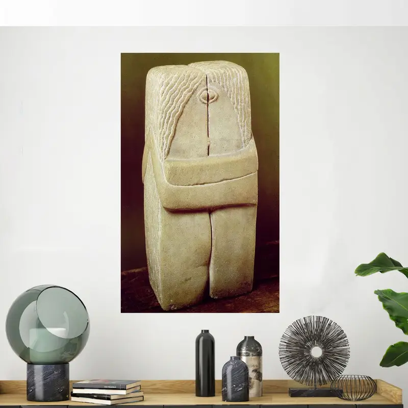 Modern Printed Glass: Abstract Surreal Couple Design for Elegant Spaces