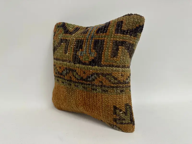 Cushion, 12x12 Orange Cushion Case, Home Decor Pillow, Wholesale Cushion, Boho Pillow Sham Cover, Accent Throw Cushion, Antique Pillows - 4