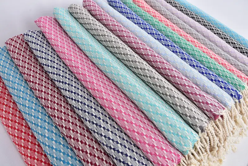 Peshtemal, Embroidered Beach Towel, 68x40 Cotton Geometric Towel, Personalized Wedding Gift, Bachelorette Party Favors, Organic Turkish towel - 6