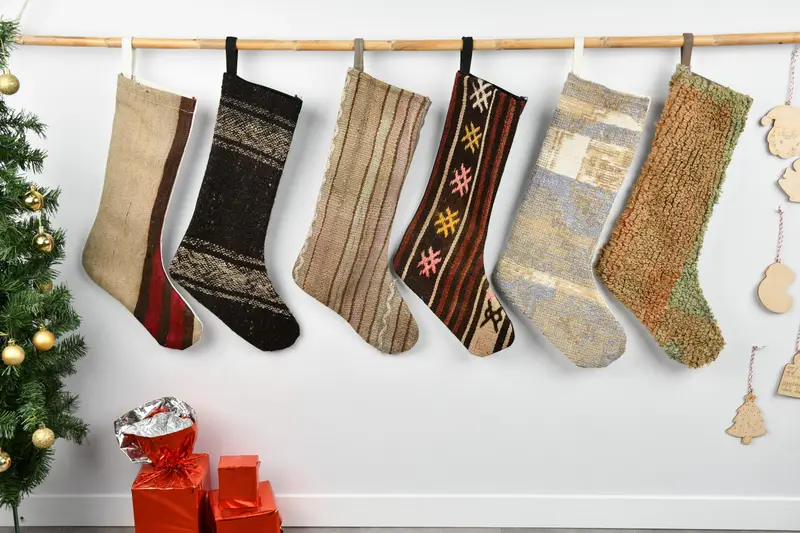 Personalised Christmas Ornaments Stocking, 8 Inch Decorative Stocking